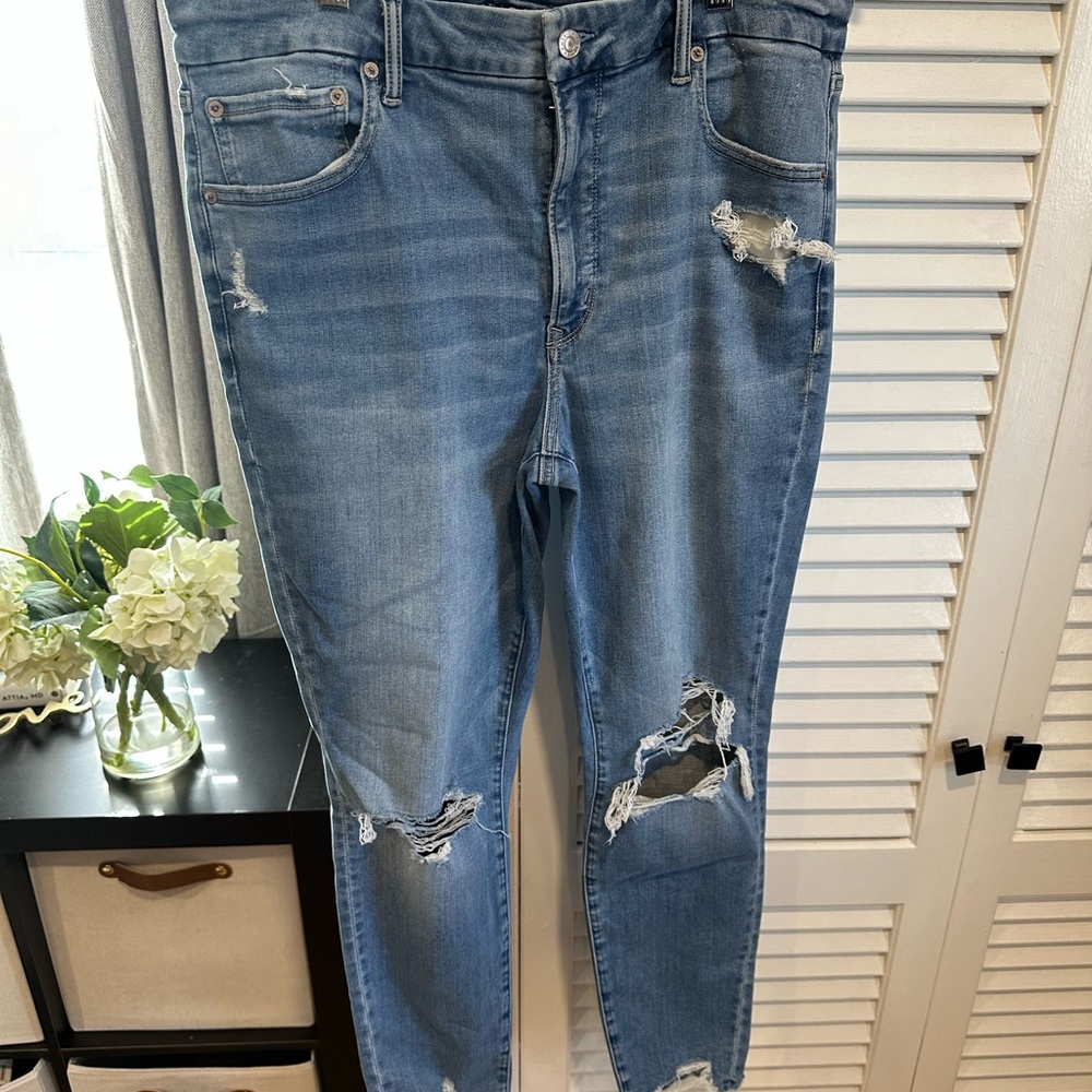 Distressed Blue Jeans